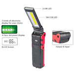 Bikight Adjustable Bright Magnetic LED Work Light for Car Repair USB Foldable Dimming COB Flashlight Lamps
