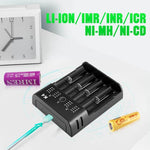 [USA Direct] K4 4-Slot with USB Port Universal Rechargeable Li-ion Battery Charger for Flashlight RC Toys Home Tools Batteries Cell