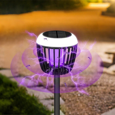 LinkMejor Solar Mosquito Killer Lawn Light Waterproof Outdoor Bug Zapper with UV Light 3 Modes Safe Design Mosquito Repellent Light