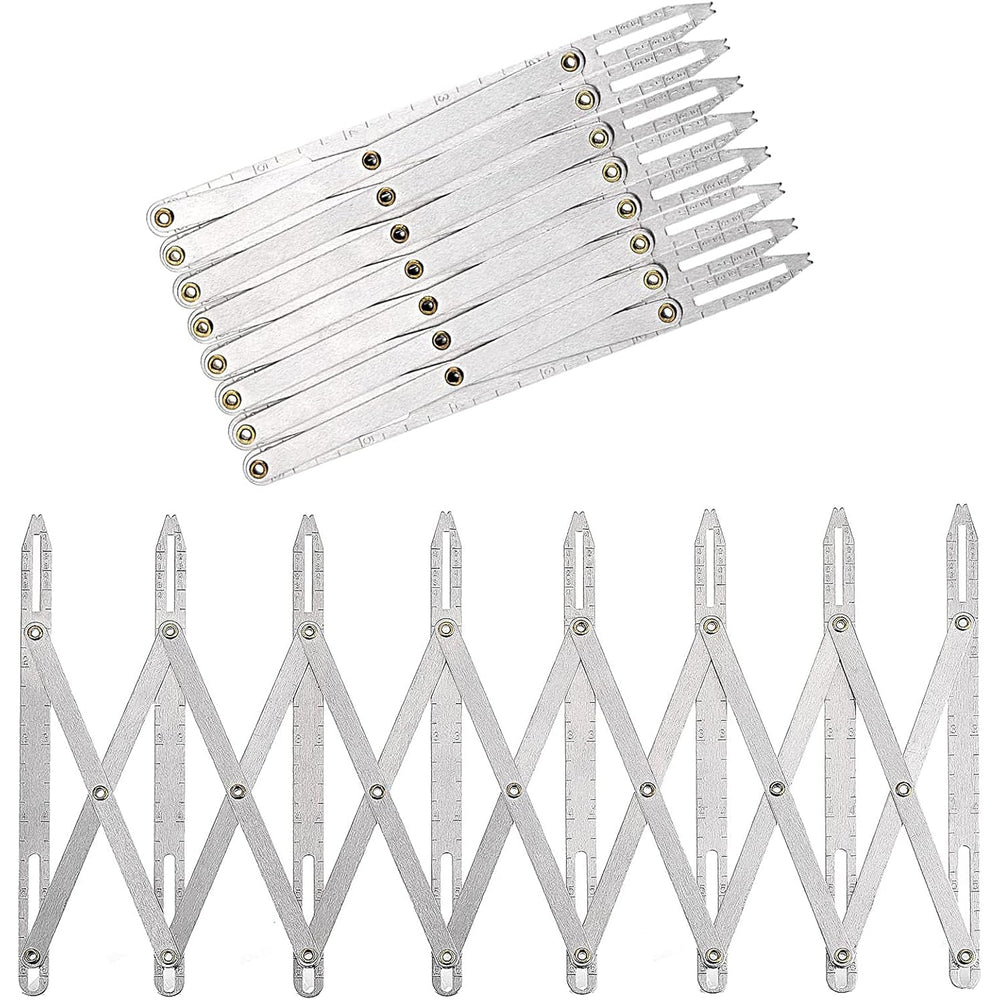 Aluminum Alloy Expanding Sewing Gauge Adjustable 24 Inch Button Guide Measurement Tool for Pleats Crafts Snaps Shirring Smocking Clothing Drapery and Woodworking