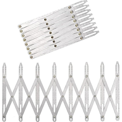 Aluminum Alloy Expanding Sewing Gauge Adjustable 24 Inch Button Guide Measurement Tool for Pleats Crafts Snaps Shirring Smocking Clothing Drapery and Woodworking