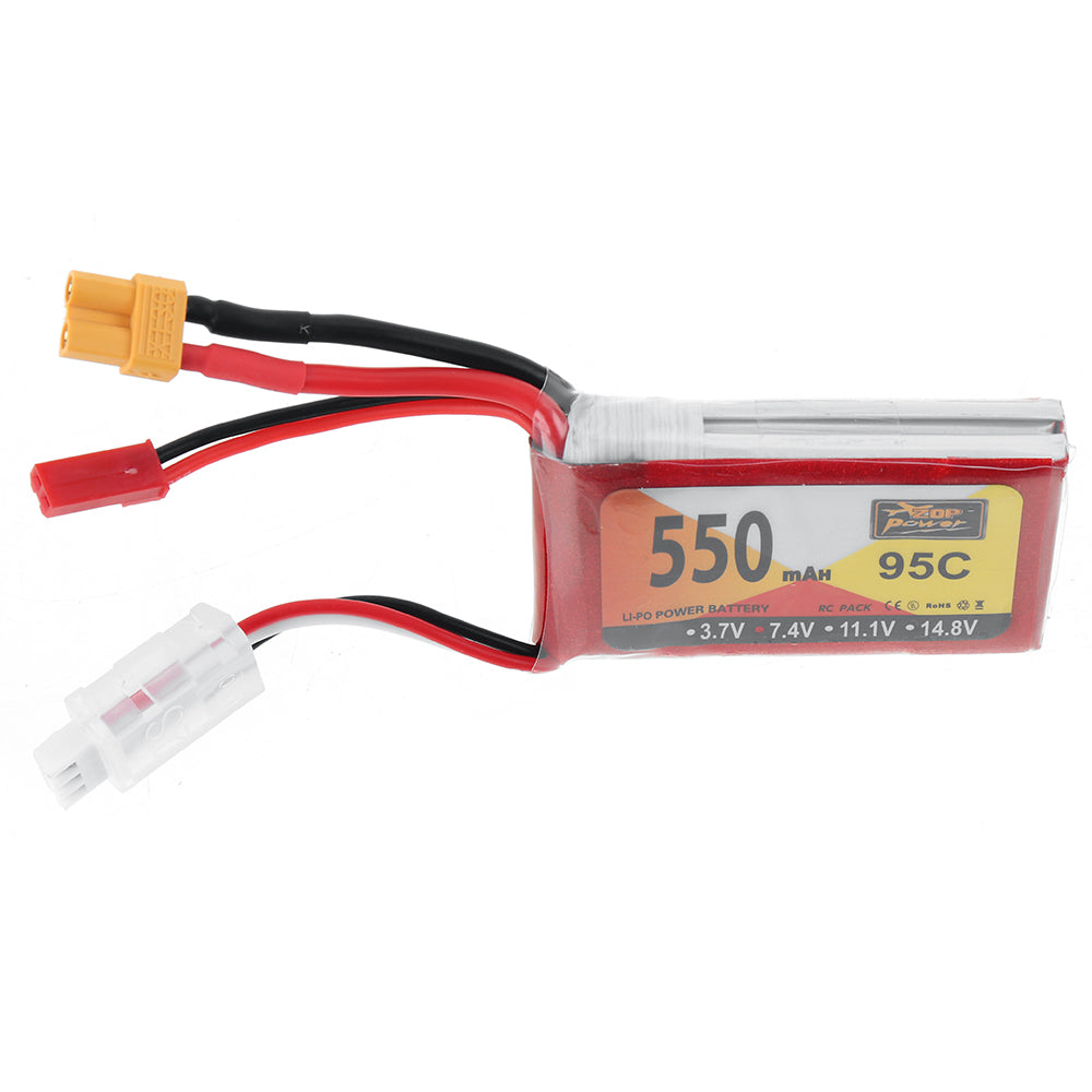 LinkMejor 7.4V 550mAh 95C 2S LiPo Battery XT30 Plug for RC Drone