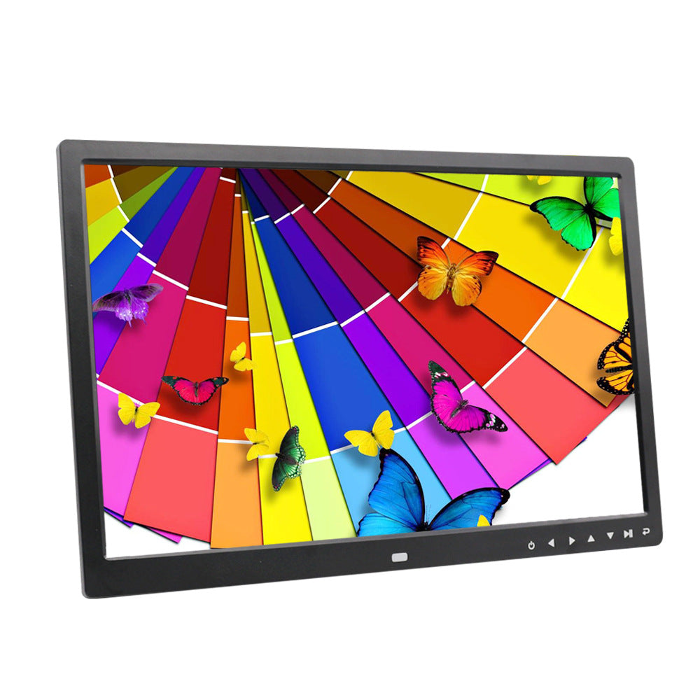 17 inch Screen Touch Button Digital Photo Frame LED Backlight 1080P HD Electronic Album HD Wall Mount Display Video Advertising Machine Video Player EU Plug