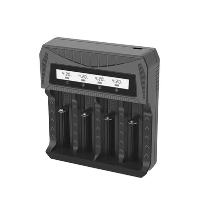 Intelligent LCD Battery USB Charger 4 Slots For 18650/AA/AAA Rechargeable Lithium Battery Type-C Overcharge Protection ABS Shell Power Banks Compatible