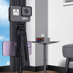 C12 Portable Four-corner Stand 360° Rotation Gimbal AI Facial Tracking Selfie Mount Bracket with Wireless Remote Control for Video Recording and Live Streaming