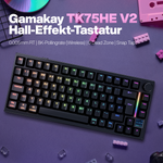 LinkMejor TK75HE V2 Hall Effect Tri-mode Magnetic Keyboard 8K Polling Rate 0.005mm RT Accuracy TOP Structure 75% US / DE ISO Layout DIY Customization Wireless Mechanical Gaming