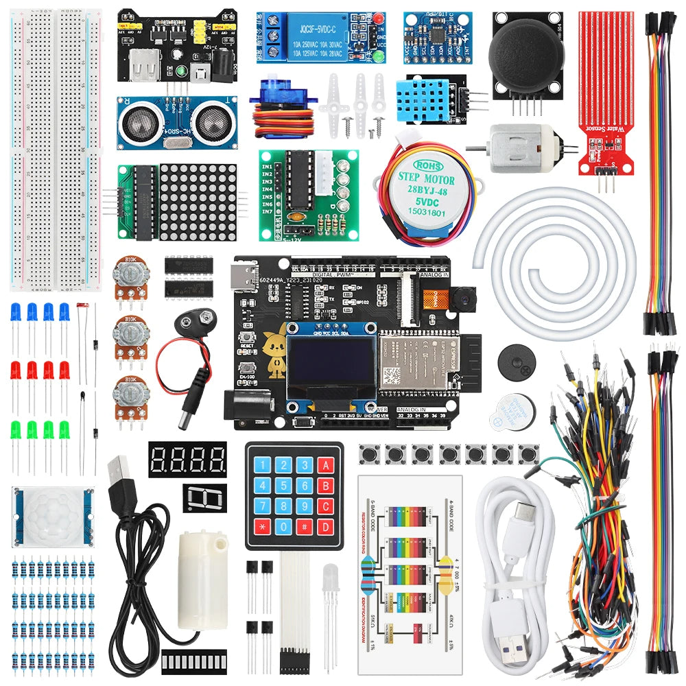 LinkMejor ESP32 PLUS OLED Advanced Beginner Kit Development Board IOT WiFi Learning Kit
