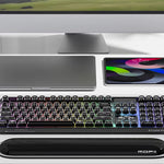 LinkMejor 708 Tri-Mode Transparent Gaming Keyboard with Hand Support 105-keys RGB Backlit Ergonomics Design Membrane Keyboards