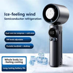 Tevorex Handheld High-speed Small Fan 100-speed Adjustable Wind Turbo Digital Display Ice Cooling Usb Rechargeable Electric Fan