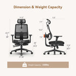 Newtral MagicH-BP Ergonomic Chair with Footrest - Home Office Desk Chair with Auto-Following Lumbar Support, 4D Armrest, Seat Depth & Height Adjustable, 96°-136° Reclines