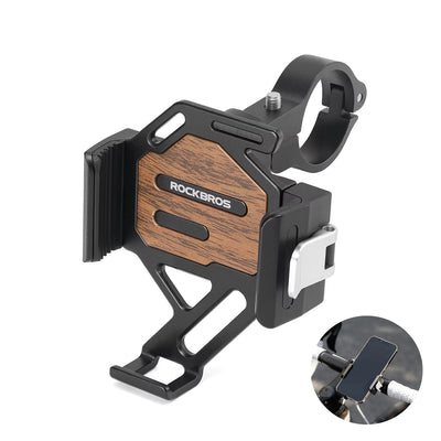 LinkMejor Quick-release Bicycle Phone Holder Fits 65-95mm Width Mobile Phones Aluminum Alloy Navigation Mounting Bracket for 22.2-31.8mm of Bike Front Tube