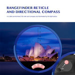 LinkMejor Powerful 10X50 Binoculars HD Military Marine Bird Watching Waterproof Telescope With Internal Rangefinder & Compass Telescope Night Vision Binoculos Teleskop AO3015B