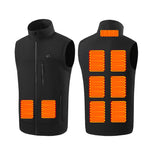 LinkMejor 9 Zones Heating Vest for Men USB Charging Thermal Electric Heated Sleeveless Stand Collar Coat Washable