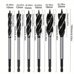LinkMejor 6PCS 6.35mm Shank Twist Bit Auger Drill Bits 4 Flutes Drilling Cut 10-20mm Cutting Diameter Carpenter Joiner Tool