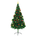 Artificial Christmas Tree,Xmas Pine Tree with 200 LEDs,Easy Assembly Premium Spruce with Metal Stand and 910 Branches for Home,Office,Party,Holiday Indoor Outdoor Decoration