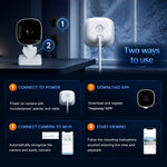 K14 WiFi Window Security Camera 1080P Full HD Wide-Angle Lens Full-Color Night Vision Motion Two-Way Audio 24/7 Runtime Remote Monitor Smart Surveillance Camera for Home Office