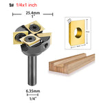 1/4 Inch 6.35mm Shank 4 Flutes TiAlN Coating Spoilboard Surfacing Router Bit Slab Flattening Router Bit with 25.4mm/31.75mm/34.9mm/38.1mm Cutting Diameter