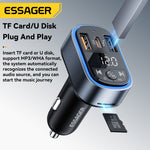LinkMejor F748 bluetooth 5.3 FM Transmitter 2USB-A+USB-C PD3.0 QC3.0 FCP AFC iP2.4 USB Car Charger LED Digital Display Support TF Card/U Disk Wireless Radio Adapter HiFi Music Play Car Kit With Mic Hands Free Calls