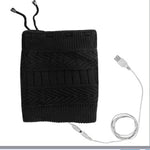 LinkMejor 2 In 1 Electric Heating Hat Scarf Rechargeable Thermal Washable Hat Soft Knitted Winter Warm Scarf for Head Neck
