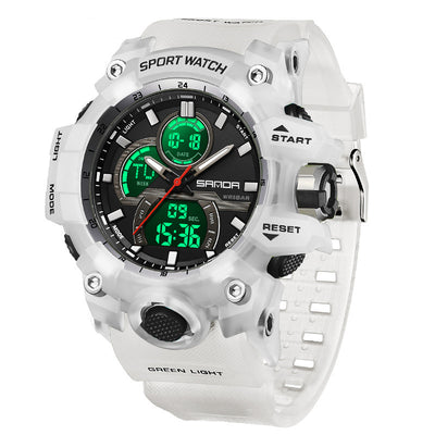 LinkMejor Men's Dual Display Waterproof Digital Watches Outdoor Sports Wristwatches Movement with Luminous, Stopwatch, Countdown, Alarm & Date Function