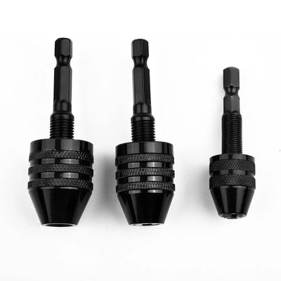 Mini Keyless Drill Chuck 1/4 Inch Hex Shank Quick-Change Converter Aluminum Alloy Sturdy Versatile Compatibility Secure Bit Locking