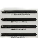 LinkMejor Carbide Wood Lathe Truning Tools Wood Chisel Diamond Shape Round and Square Turning Tool Grip Handle