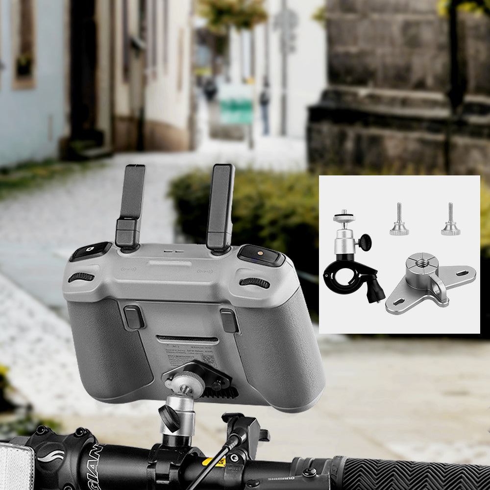 LinkMejor RC / RC 2 Screen Remote Control Riding Bracket Action Camera Holder Bike Handle Clamp Bicycle Mount for DJI MINI 4 PRO / Mini 3 PRO Controller