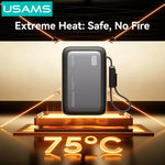 USAMS CD284 PB102 22.5W 37Wh 10000mAh Semi-Solid Power Bank with Digital Display External Battery Power Supply with 2 Inputs & 3 Outputs Support PD QC Fast Charging for iPhone  17 17 Pro 16 Pro Max 15 14 for Huawei Mate XT for OPPO for VIVO
