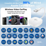 Wireless CarPlay Adapter Support Watch Video Online Netflix/YouTube/Tiktok For OEM Wired CarPlay Cars