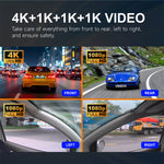 LinkMejor A6709 4 Channel Recording 4K 3 Inch Screen Car DVR Dash Cam GPS WiFi HD Night Vision G Sensor Motion Detection