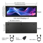 Raspberry Pi Compatible 8.8 Inch High Definition Multimedia Interface Touch Screen Display 480x1920 IPS Panel USB Type-C  Wide Viewing Angle Gaming Monitor