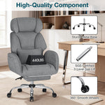 HOFFREE Criss Cross Office Chair with Footrest and  Adjustable Armrests & Headrest 90°-135° Back Adjustable Wide Seat Comfy Desk Ergonomic Office Chair