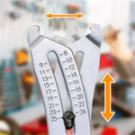 Iron Thread Size Checker Keychain Portable Caliper Gauge Metric/Imperial Units Quick Accurate Measurement Engraved Markings Corrosion-Resistant