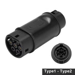 LinkMejor Type 1 to Type 2 AC Charging Adapter AC 110V-250V 32A MAX EV Charger Adapter SAE J1772 To IEC 62196-2 Car Accessories