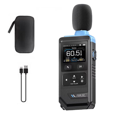 LinkMejor FDM02 Professional Noise Meter High Precision 30dB to 130dB Measurement A C Weighting Color Screen Sound Level Analyzer Accurate Decibel Reader