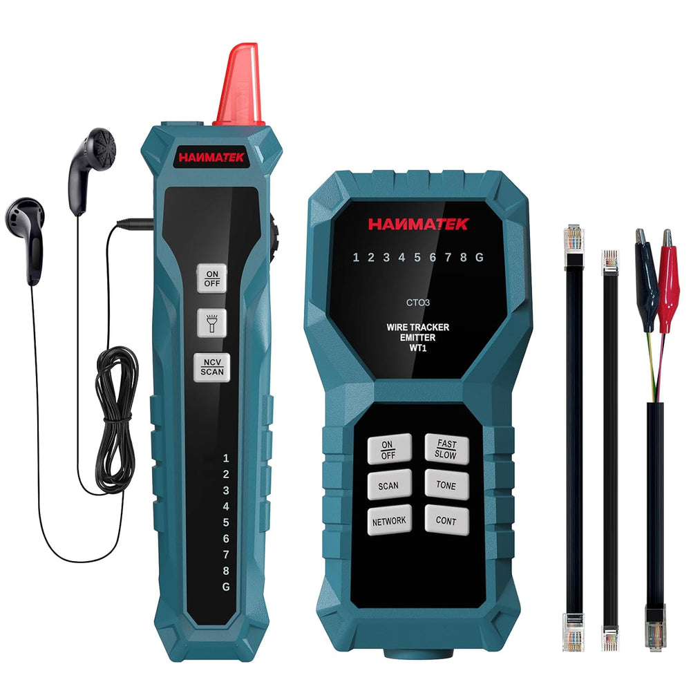 LinkMejor WT1 Network Cable Tester RJ45 RJ11 Multifunction Open Short Circuit Finder Volume Adjustable Comfortable Wire Tracing Tool with Essential Accessories Included