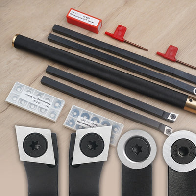 LinkMejor Lathe Turning Tool Disposable Blanking Blade Carbide Inserts High Hardness Blades with Wrenches Hand Held Woodworking