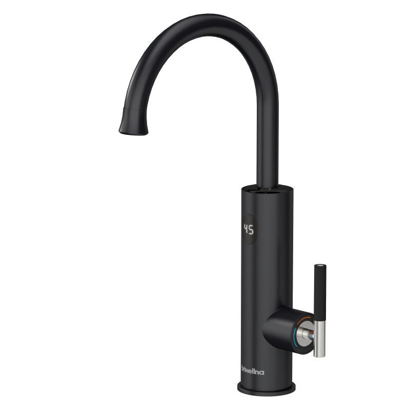 Briwellna 3200W Instant Electric Water Heater IPX4 Waterproof Lever-Adjustable Temperature Control EU Plug for Kitchen Toilet Washroom Rapid Heating