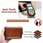 Ekphero RFID Blocking Genuine Leather Men's Card Holder, Vintage Cowhide Leather Large Capacity Multi-card Slot Short Credit Card Bag, Driver's License Leather Card Case,Money Clips Mini Bag for Men