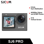 LinkMejor SJ6 PRO Action Camera 4K 60FPS 24MP Wifi  6-Axis Gyroscope Stabilization 165° FOV Sports Video Cameras Dual Screen
