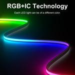 DX Light 1.6m USB RGBIC LED Strip Lights Music Sync & Screen Sync Strip Light for Gaming PC Desk Bedroom Ambiance