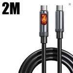 240W High-Speed USB Type C to Type C Charging Cable with LED Display for Car Quick Charge