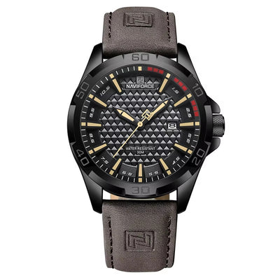 LinkMejor Men Casual Sport Watch Calendar Quartz Wrist Watch Waterproof Shock Resistant Men Watches Leather Strap