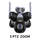 C50 5 PTZ 5 Screen Security Camera 20MP HD WiFi Full Color Night Vision Motion Tracking Two Way Audio Waterproof Outdoors Smart Surveillance Cameras