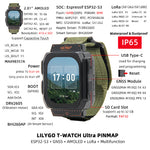LinkMejor T-Watch Ultra Watch ESP32-S3 Development Board 2.06 Inch AMOLED 410x502 Capacitive Touch Wi-Fi BLE 5.0 LoRa SX1262 16MB Flash 8MB PSRAM NFC GNSS Programmable Watch
