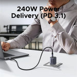 LinkMejor High-Speed USB C Cable 240W Power Delivery USB4 Charging Cord for Laptops and Mobile Devices
