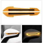 2pcs 3D Car Bumper Reflective Strips Car Rearview Mirror Stickers Safety Reflective Stickers Reflective Warning Stickers