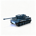 777K/777T RTR 1/64 2.4G Mini RC Tank Car Tiger 99A Desktop Simulation Battle Tracked Remote Control Shooting Vehicles Models with Infrared Combat 360° Rotating Turret Micro Toys