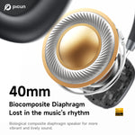 LinkMejor F5 ANC Headset bluetooth Headphone -25dB Active Noise Cancelling 40mm Large Drivers HiFi Stereo AAC Audio Low Game Delay Headphones with Mic