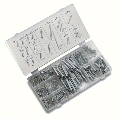 200pcs Spring Tool Kit with Compression Extension Springs Portable Steel Springs Assortment with Storage Case for DIY Craft Repairs
